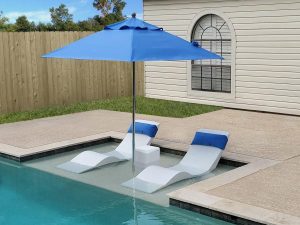 In-pool lounge chairs